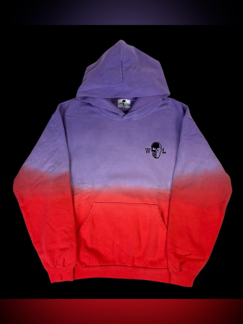 Warren Lotas Purple to Red Skull Pullover Hoodie, Size XL